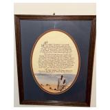 Framed poem "Footprints", The Ten Commandments