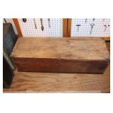 Antique Wooden Carpenters Box with Iron Handles
