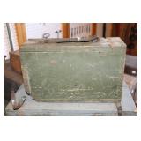 Wooden Ammo Box with Leather Strap Handle