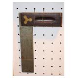 Brass Face Try Square, Adjustable Hollow Auger,