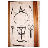Hand Forged Tools Including Outside Caliper, Vise