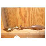 Brass Duck Bottle Opener and a Wooden Shark