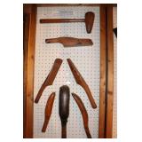 Plummers Wooden Tool Lot including Mallet, Lead