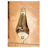 STARR Brass Wall Mount Bottle Opener/Corkscrew