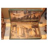 Antique Carpenters Box with Contents including