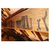 Shelf Lot of Wrenches including Trimo Pipe,