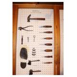 Lot of Cobblers Tools including Shoe Hammer,
