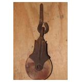Metal Pulley with Wood marked J P