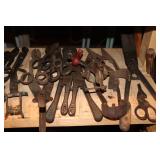 Large Lot of Snips, Open End Wrenches and Pipe