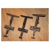 2 Sargent & Co No 105 Cast Iron Saw Vises, 1