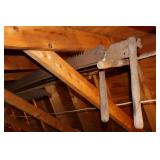 4 Antique 2 Handled Cross Cut Saws (1 is missing