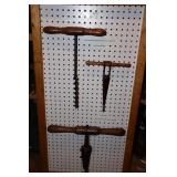 Lot of Bar Handle Augers, circa Late 1800s