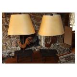 2 Rooster Lamps