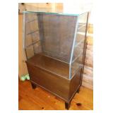 Three Shelf Glass Display Case with Wooden Base