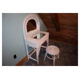 Wicker Vanity with Stool 31" X 17" X 54" tall
