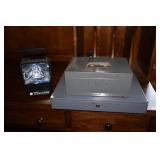 Two Metal Cash Boxes and a Rayovac Workhorse
