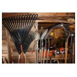 Yard Tools including Rakes, Shovels, Spades,