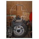Wire Plant Stand, Garden Hose, 2 Tires With Rims,