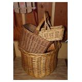 Lot of Baskets including Large Hamper, 2 Magazine