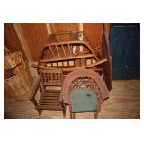 Childrens Lot including Oak Rocker, Wicker Chair,
