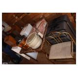 Lot including Suitcases, Pie Plates, Ice Cream
