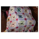 Hand Done Butterfly Quilt (some Holes and Tears)