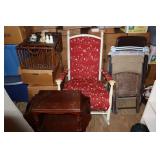 Lot including Rocking Chair, Magazine Rack, Bed