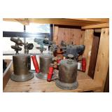 Lot of 4 Antique Torches including Tunnel Brass