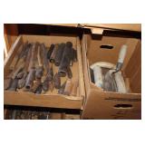6 Box Lots including Masonry Tools, Picks,