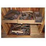 Lot including Antique Hoe Heads, Mallets,