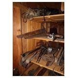 Lot including Hand Saws, Metal Decorative