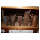 2 Antique Bee Smokers, Copper Majestic Pot and 2
