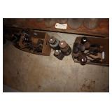 3 Wooden Railroad Screw Jacks and 2 Boxes of Hand