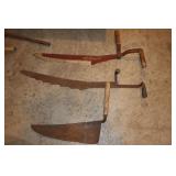 2 Vintage Hay Saws and 1 Hand Sickle
