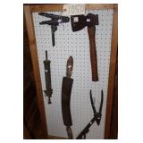 Lot including Bell System Stanley Hatchet, Brake