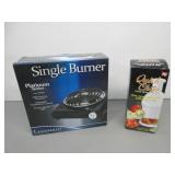 Electric Burner and Chopper, Both New In Box