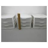 3 Sterilite Plastic Storage Bins