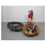 Jumper Cables and Fire Extinguisher
