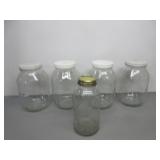 Four Glass Gallon Jars & Large Canning Jar