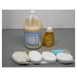 1 Gallon Pure Castile Soap, Baby Soap, Scrubber