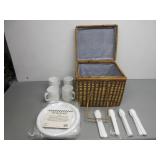 Picnic Basket w/Dinnerware Set, New