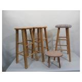 Four Wooden Stools