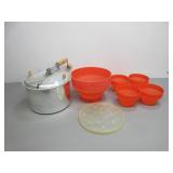 Two Popcorn Poppers and Bowls