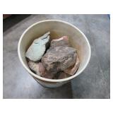 Bucket of  Collected Rocks