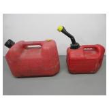 Two Small Plastic Gas Cans, 2 gal & 1 gal