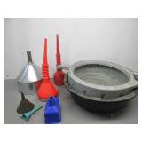 Oil Pans and Funnels