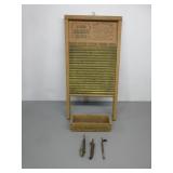 Antique Washboard, Cheese Box & Corn Huskers