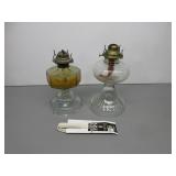 Two Oil Lamps, No Chimneys