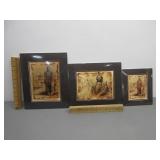 Three Matted Decorator Art Pictures