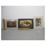 Three Matted Decorator Art Pictures